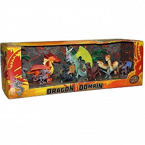 Игровой набор из 9 фигурок драконов и 2 деревьев (HGL, SV11710)